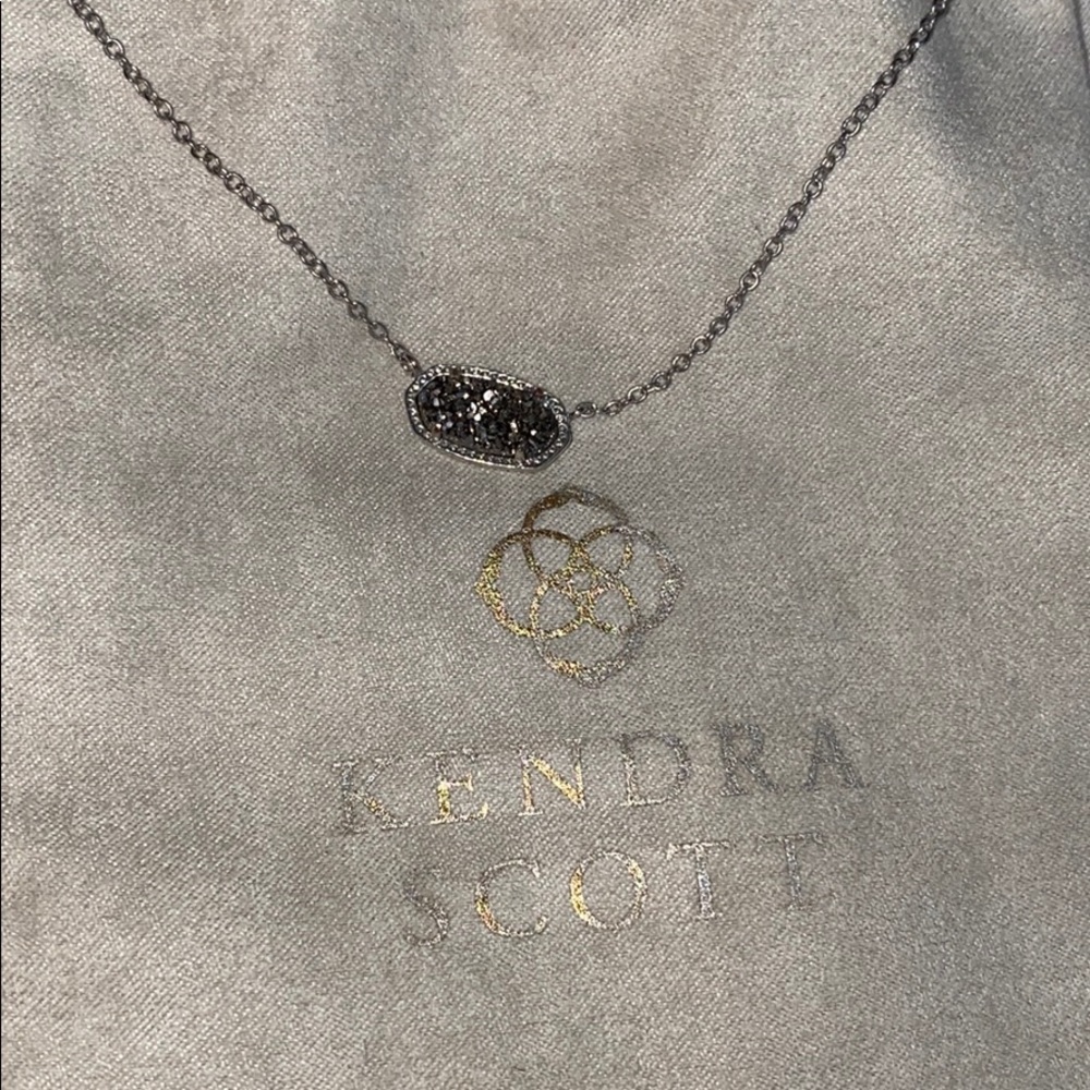 kendra scott platinum drusy necklace